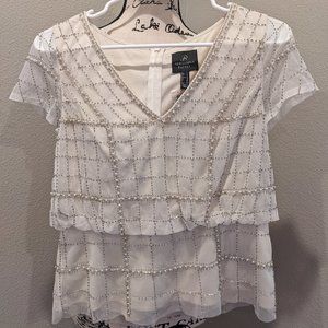 Brand New with tag Adrianna Papell ivory beaded pearl top